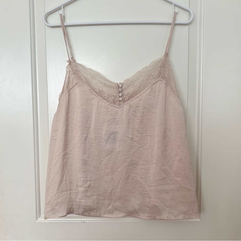 NWT Nectar Clothing For Good Lace Button Camisole Champagne Cream Size Medium